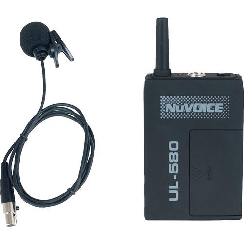 NuVoice ULBP-580 Bodypack Transmitter with Lavalier ULBP-580-R, NuVoice, ULBP-580, Bodypack, Transmitter, with, Lavalier, ULBP-580-R