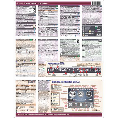 PhotoBert Nikon D3300 Digital SLR CheatSheet TC150-14, PhotoBert, Nikon, D3300, Digital, SLR, CheatSheet, TC150-14,