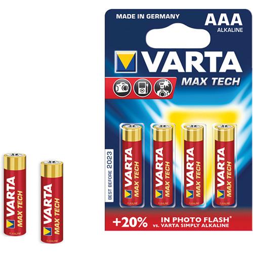 Varta AAA Max Tech Alkaline Battery (4-Pack) V4703101404, Varta, AAA, Max, Tech, Alkaline, Battery, 4-Pack, V4703101404,