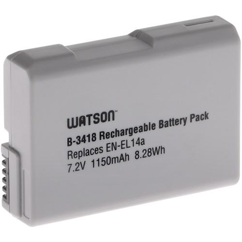 Watson EN-EL14A Lithium-Ion Battery Pack (7.2V, 1150mAh) B-3418, Watson, EN-EL14A, Lithium-Ion, Battery, Pack, 7.2V, 1150mAh, B-3418