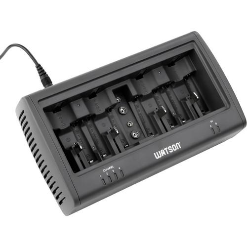 Watson Universal 8-Bay Charger Kit with AAA, AA and 9V NM-U8CK