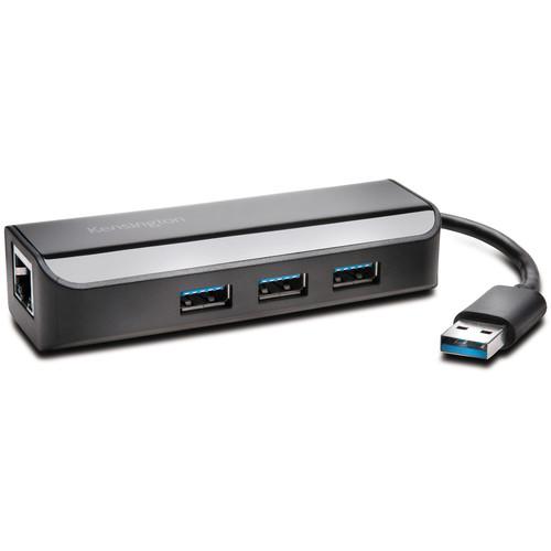 Kensington USB 3.0 Gigabit Ethernet Adapter and 3 Port K33982WW, Kensington, USB, 3.0, Gigabit, Ethernet, Adapter, 3, Port, K33982WW