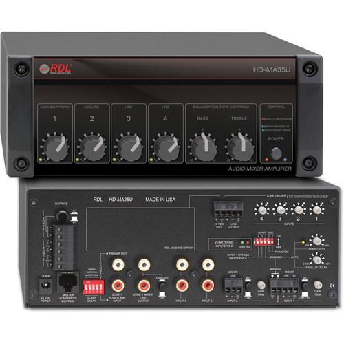 RDL  HD-MA35U 35-Watt Mixer Amplifier HD-MA35U, RDL, HD-MA35U, 35-Watt, Mixer, Amplifier, HD-MA35U, Video