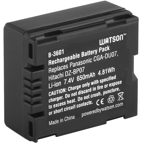 Watson CGA-DU07 Lithium-Ion Battery Pack (7.4V, 650mAh) B-3601, Watson, CGA-DU07, Lithium-Ion, Battery, Pack, 7.4V, 650mAh, B-3601
