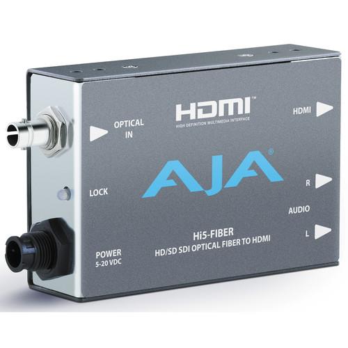 AJA HI5FIBER HD/SD-SDI Over Fiber to HDMI Video and HI5-FIBER, AJA, HI5FIBER, HD/SD-SDI, Over, Fiber, to, HDMI, Video, HI5-FIBER