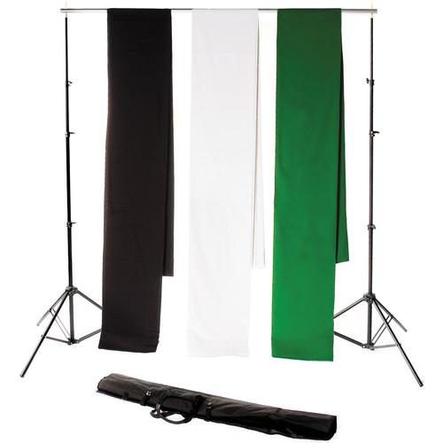 Backdrop Alley Studio Kit with Stand and Three 10 x STDKT-12BWG, Backdrop, Alley, Studio, Kit, with, Stand, Three, 10, x, STDKT-12BWG