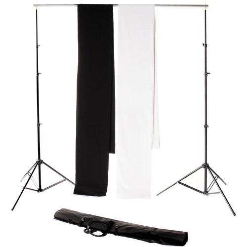 Backdrop Alley Studio Kit with Stand and Two 10 x 24' STDKT-24BW, Backdrop, Alley, Studio, Kit, with, Stand, Two, 10, x, 24', STDKT-24BW