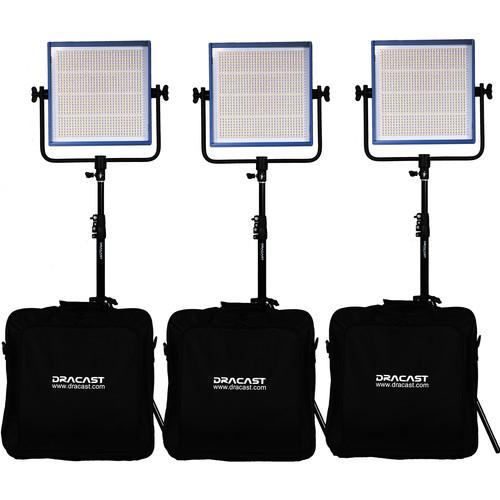 Dracast Dracast LED1000 Pro Daylight 3-Light Kit DR-LK-3X1000-DG, Dracast, Dracast, LED1000, Pro, Daylight, 3-Light, Kit, DR-LK-3X1000-DG