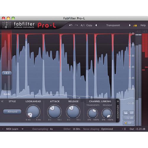 FabFilter Pro-L Limiter Software Plug-In 11-30171