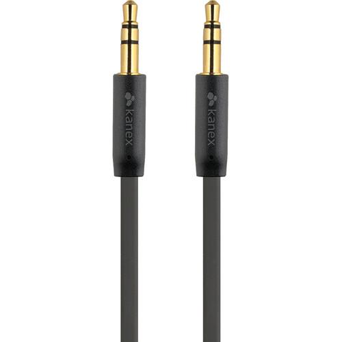 Kanex Stereo AUX Flat Cable (6', Black) KAUXMM6FF