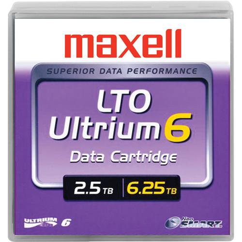 Maxell LTO Ultrium 6 Tape Cartridge with Label (Black) 229558LBL