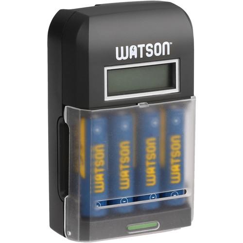 Watson 4-Bay Rapid Charger with LCD and 4 AA NiMH NM-4H23LCD, Watson, 4-Bay, Rapid, Charger, with, LCD, 4, AA, NiMH, NM-4H23LCD,