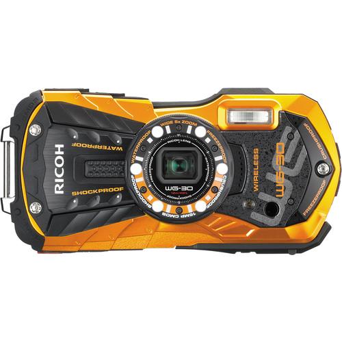 Ricoh WG-30W Digital Camera Deluxe Accessory Kit (Flame Orange)