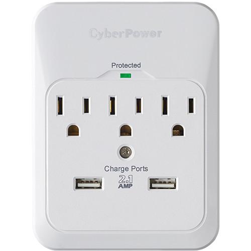 CyberPower Pro 3-Outlet/Dual USB Surge Protector CSP300WUR1