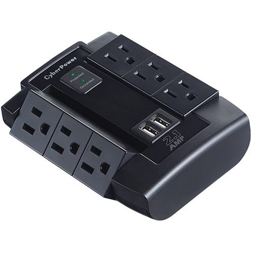 CyberPower Pro Series 6-Outlet Surge Protector CSP600WSU, CyberPower, Pro, Series, 6-Outlet, Surge, Protector, CSP600WSU,