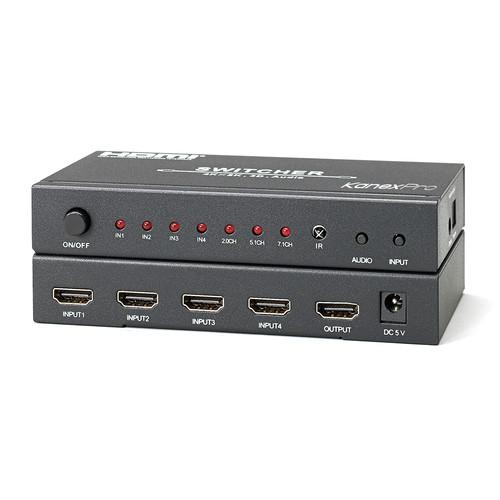 KanexPro 4x1 HDMI Switcher with 4K Support & SW-HD4X1AUD4K