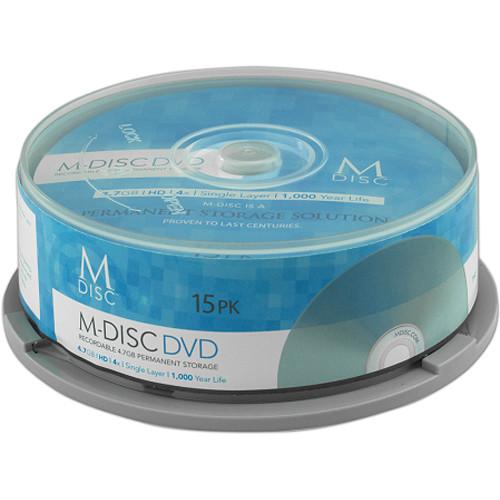 M-DISC  4.7GB DVD-R Discs (15-Pack) MDHA015, M-DISC, 4.7GB, DVD-R, Discs, 15-Pack, MDHA015, Video
