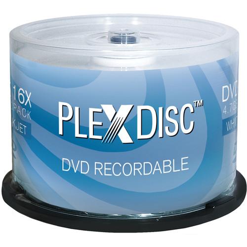 PlexDisc 16x 4.7GB DVD-R White Inkjet Hub Printable PLEX/632-214, PlexDisc, 16x, 4.7GB, DVD-R, White, Inkjet, Hub, Printable, PLEX/632-214