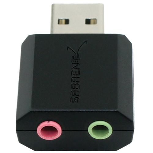Sabrent AU-MMSA USB Stereo 3D Sound Adapter (Black) AU-MMSA, Sabrent, AU-MMSA, USB, Stereo, 3D, Sound, Adapter, Black, AU-MMSA,