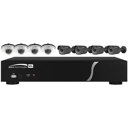 Speco Technologies One 8-Channel N8NSL NVR with Four ZIPL8BD2, Speco, Technologies, One, 8-Channel, N8NSL, NVR, with, Four, ZIPL8BD2