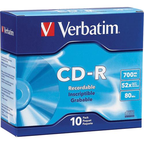 Verbatim CD-R 700MB 52x Write-Once Disc with Slim Case 94935