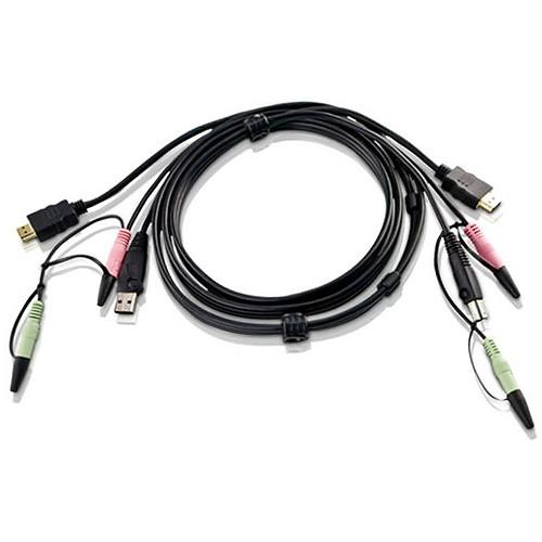 ATEN USB, HDMI, and Audio KVM Cable (6') 2L7D02UH, ATEN, USB, HDMI, Audio, KVM, Cable, 6', 2L7D02UH,