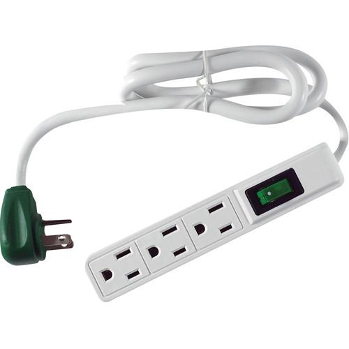 Go Green  3-Outlet Power Strip (White) GG-13002MS