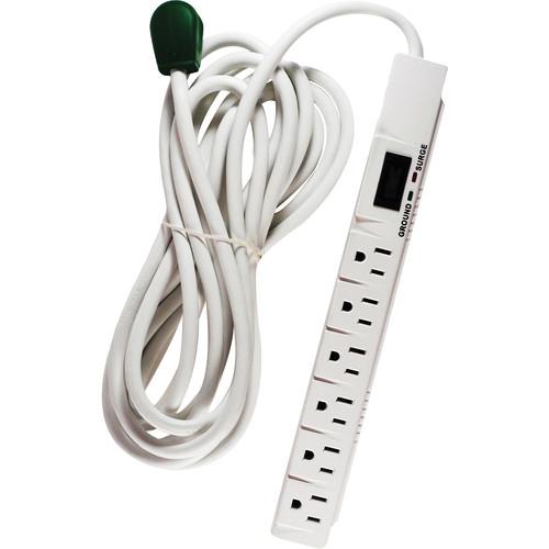 Go Green 6-Outlet Surge Protector (White) GG-16315-15