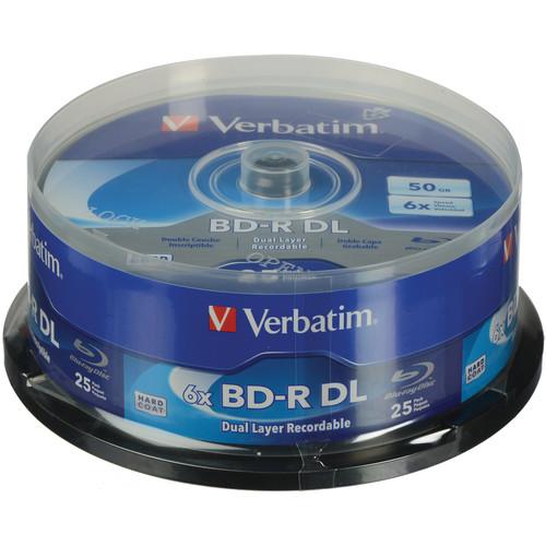 Verbatim BD-R Blu-ray DL 50GB 6x with Branded Surface Disc 98356, Verbatim, BD-R, Blu-ray, DL, 50GB, 6x, with, Branded, Surface, Disc, 98356