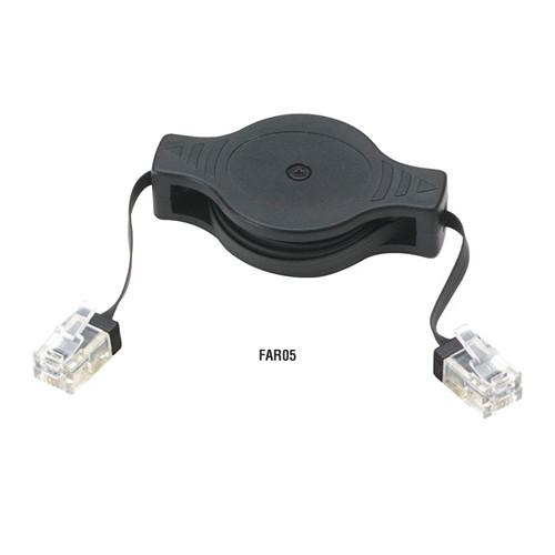 Black Box  RJ-11 Retractable Cable (6.5') FAR05, Black, Box, RJ-11, Retractable, Cable, 6.5', FAR05, Video