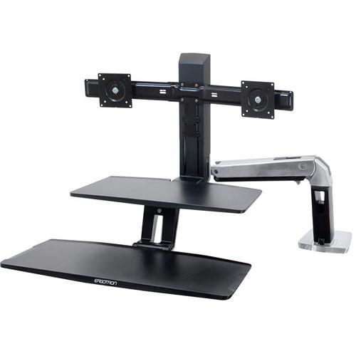 Ergotron WorkFit-A with Suspended Keyboard and Dual 24-392-026, Ergotron, WorkFit-A, with, Suspended, Keyboard, Dual, 24-392-026
