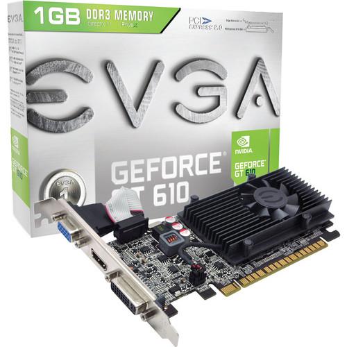 EVGA nVIDIA GeForce GT 610 1 GB DDR3 Graphics Card, EVGA, nVIDIA, GeForce, GT, 610, 1, GB, DDR3, Graphics, Card