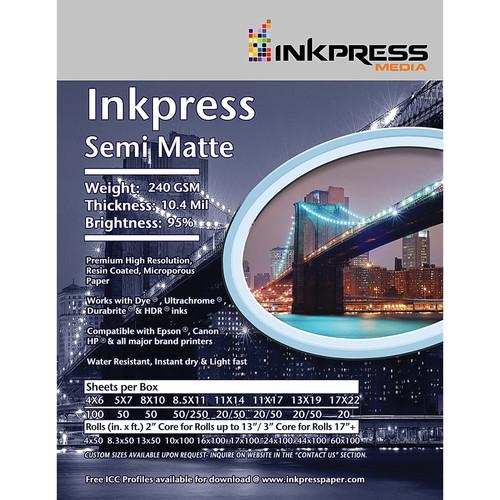 Inkpress Media Semi-Matte 250 Photo Inkjet Paper ISM250851150, Inkpress, Media, Semi-Matte, 250, Photo, Inkjet, Paper, ISM250851150