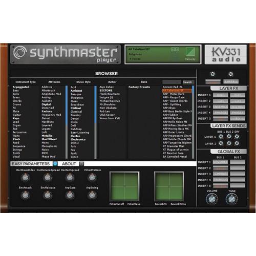 KV331 Audio SynthMaster Player - Preset Software 11-33122