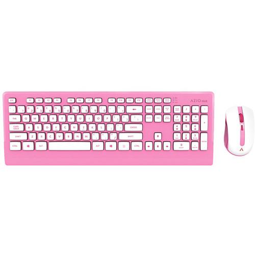 AZIO HUE Wireless Keyboard and Mouse (Candy Pink) KM507PN, AZIO, HUE, Wireless, Keyboard, Mouse, Candy, Pink, KM507PN,