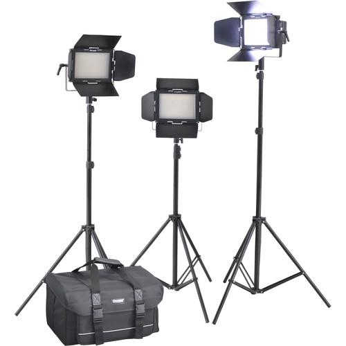 Cineroid LM400-3setV Professional LED 3-Light Kit LM400-3SETV, Cineroid, LM400-3setV, Professional, LED, 3-Light, Kit, LM400-3SETV