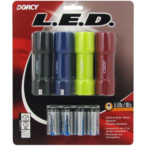 Dorcy LED Flashlights (4-Pack: Black, Blue, Green, Red) 41-4241