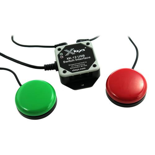 X-keys USB 12 Switch Interface with Red and Green XK-12SWIORB-BU