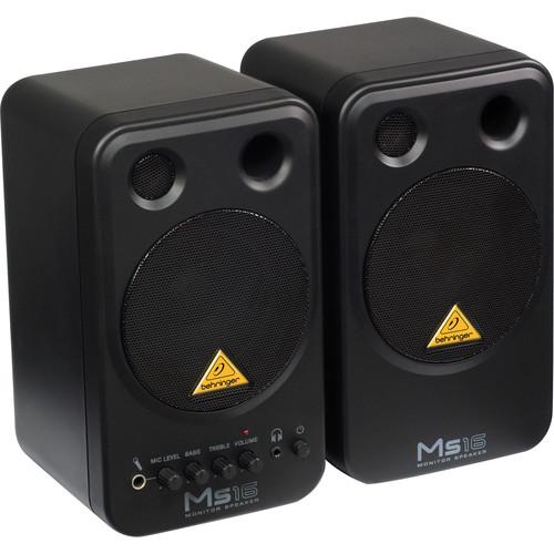 Behringer MS16 2-Way Active Nearfield Monitors (Pair) MS16, Behringer, MS16, 2-Way, Active, Nearfield, Monitors, Pair, MS16,
