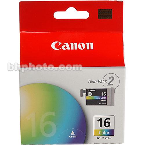 Canon BCI-16 Tri-Color Ink Tank Twin Pack 9818A003, Canon, BCI-16, Tri-Color, Ink, Tank, Twin, Pack, 9818A003,