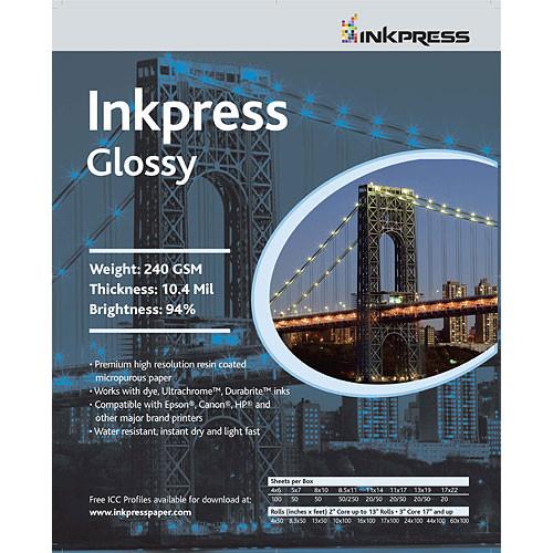 Inkpress Media RC Glossy Inkjet Paper (240gsm) - 11 x PCUG111420, Inkpress, Media, RC, Glossy, Inkjet, Paper, 240gsm, 11, x, PCUG111420