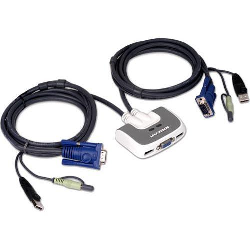 IOGEAR 2-Port Compact USB KVM Switch with 6' Cable GCS632U, IOGEAR, 2-Port, Compact, USB, KVM, Switch, with, 6', Cable, GCS632U,