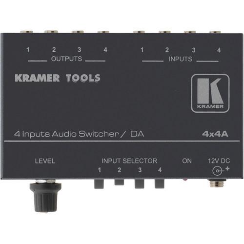 Kramer 4 x 1:4 Stereo Audio Switcher and Distributor 4X4A
