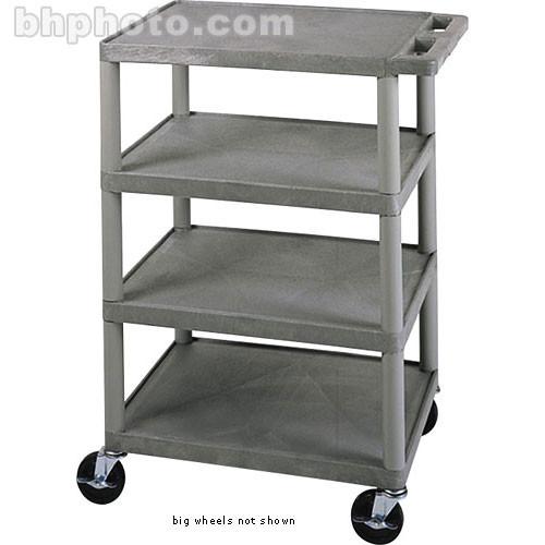 Luxor BCB45G 4-Shelf Banquet Cart with Big Wheels (Gray) BCB45-G