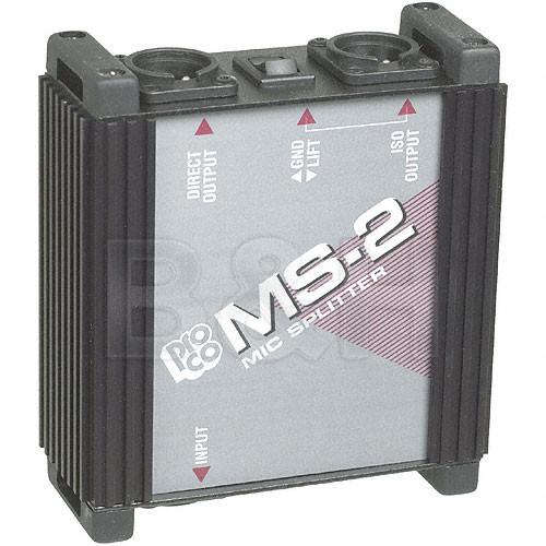 Pro Co Sound MS-2 1 into 2 Microphone Splitter Box MS-2