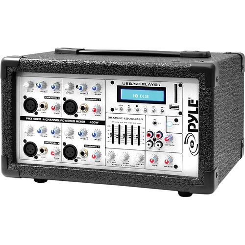 Pyle Pro PMX402M - 400 Watt 4-Channel Powered PA PMX402M, Pyle, Pro, PMX402M, 400, Watt, 4-Channel, Powered, PA, PMX402M,