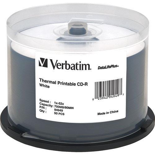 Verbatim  CD-R White Thermal Disc (50) 94949, Verbatim, CD-R, White, Thermal, Disc, 50, 94949, Video