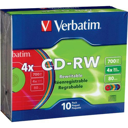 Verbatim  CD-RW 700MB Discs (10) 94325, Verbatim, CD-RW, 700MB, Discs, 10, 94325, Video