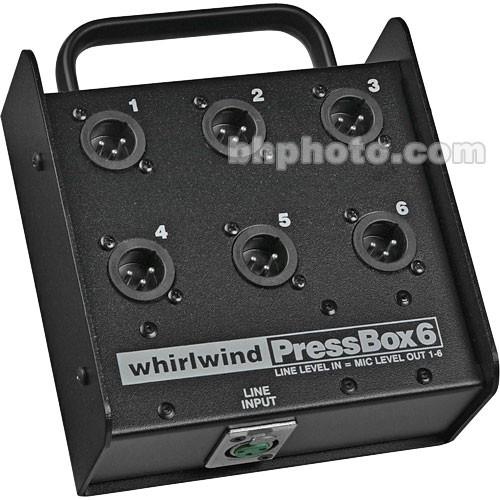 Whirlwind PB06 - 1 Line In to 6 Mic Out Passive Press Box PB06