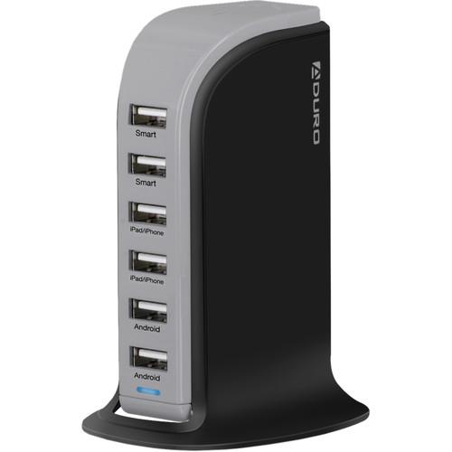 Aduro  6-Port USB Charger (Black/Gray) PWHUBP12